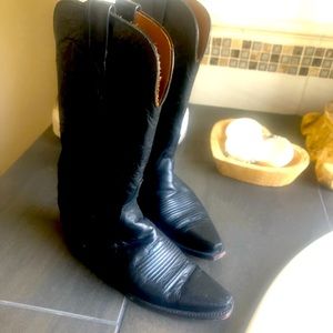 Lucchese black cowboy boots